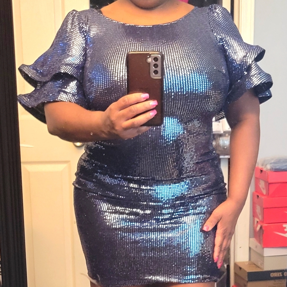 Royal Blue Sequin Dress Size M